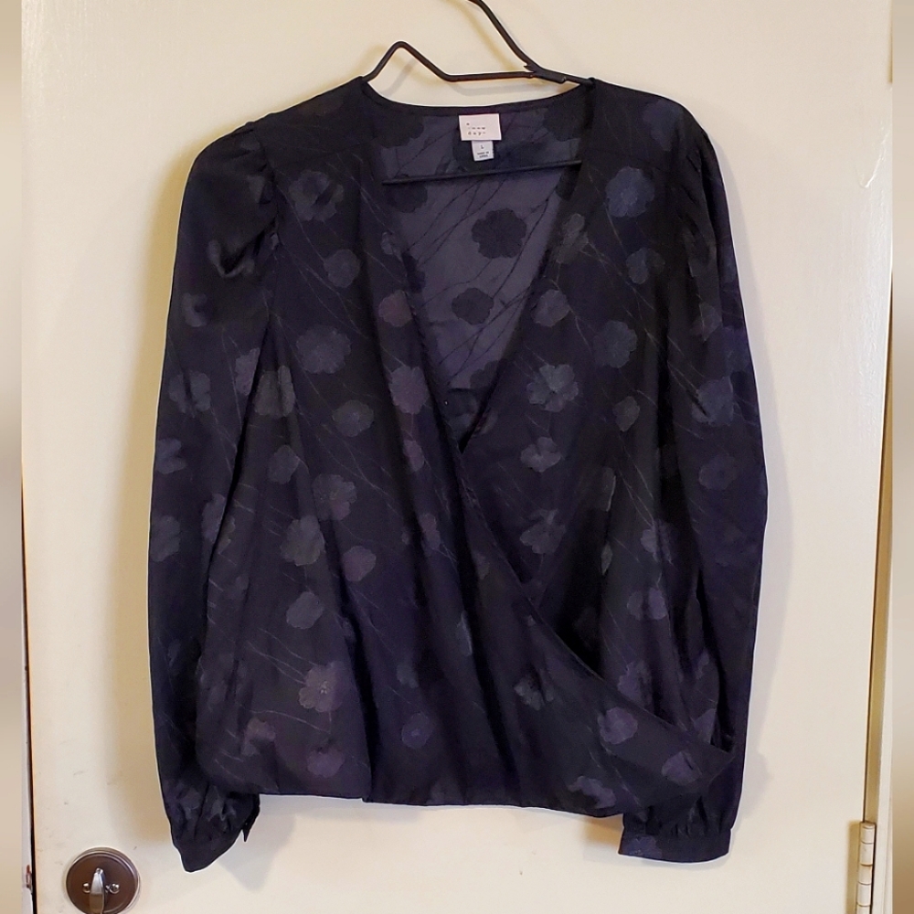 A New Day Women's Blouse Large Black